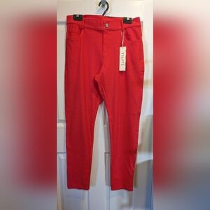 💙 YELETE 💙 Red 5 Pocket Skinny Jeans NWT